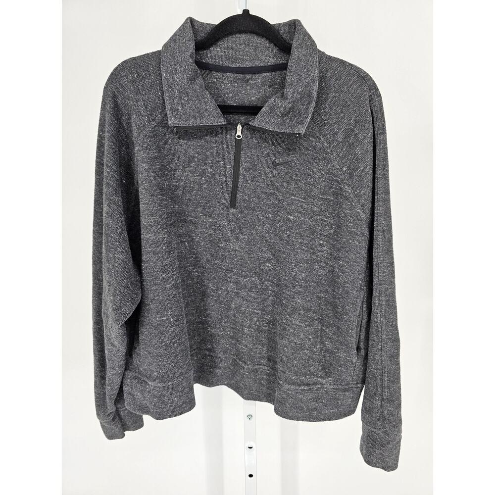 Nike Therma-FIT Womens Sz L 1/4-zip pullover sweatshirt Gray - Picture 1 of 3